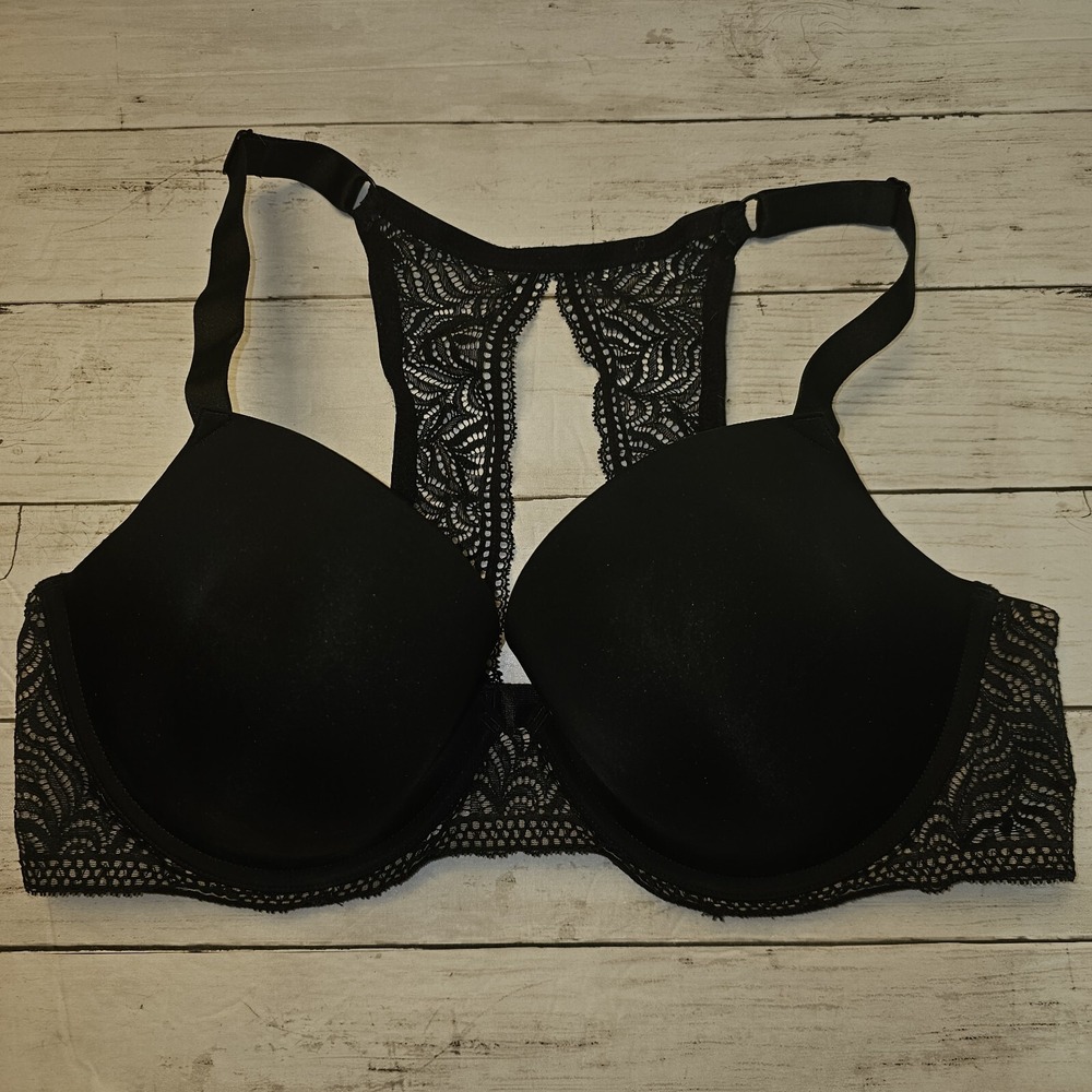 Paramour Bra Womens 42C Black Racerback Soft Lightly Padded Underwire Target